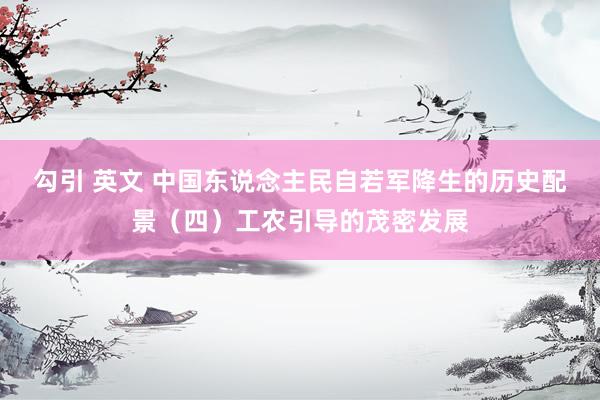 勾引 英文 中国东说念主民自若军降生的历史配景（四）工农引导的茂密发展